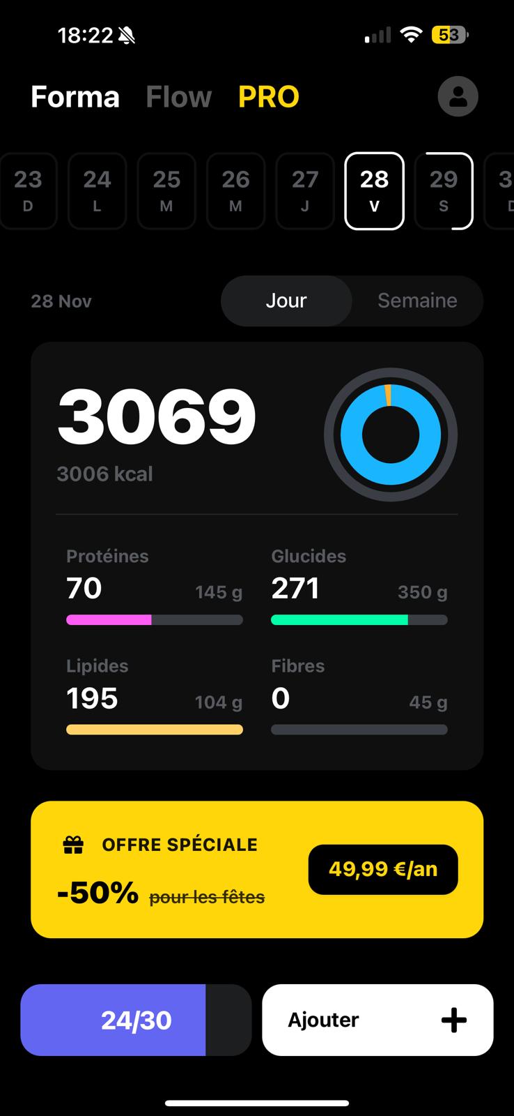 Suivi des calories et macros
